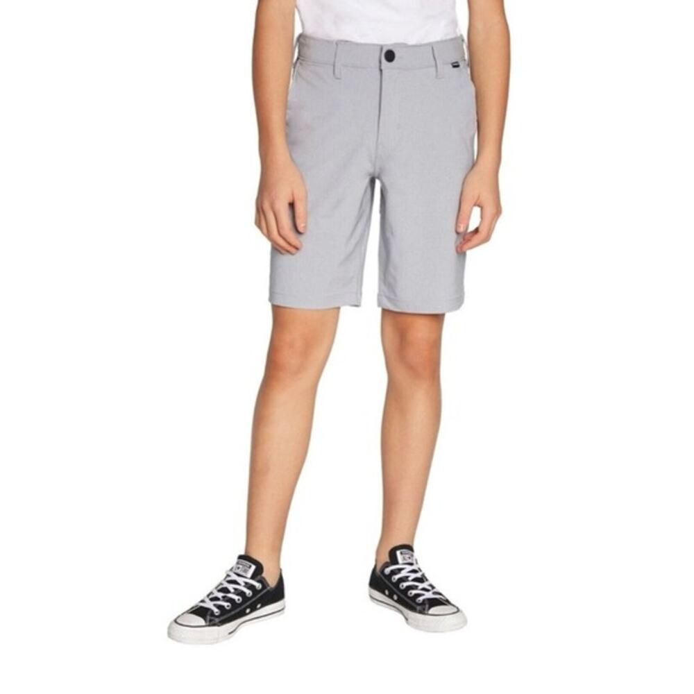 NWT Hurley Boys Youth Hybrid Shorts Size L 14/16 Gray Quick Dry 4-Way Stretch